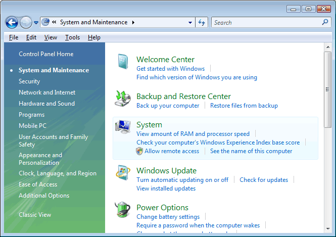 Restore Clock Windows Vista