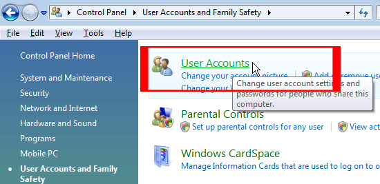 Windows Vista User Accounts