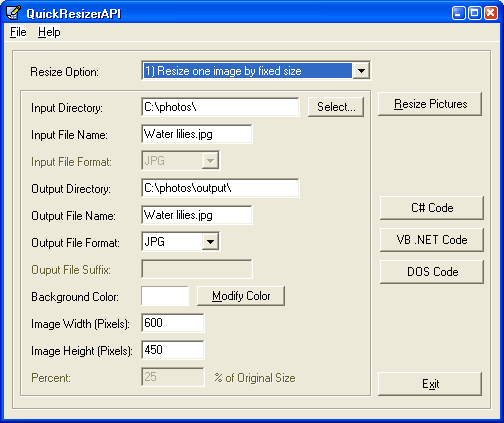 Screenshot for QuickResizerAPI 2.0.0