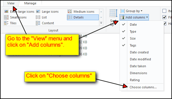 File Explorer Add Columns