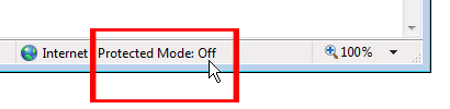 IE7 Protected Mode Display